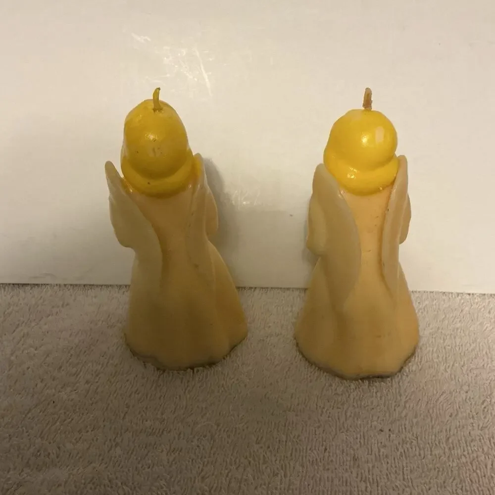 Vintage Pair Of Choral Girls Candles By Tavern Candle Company Unburned